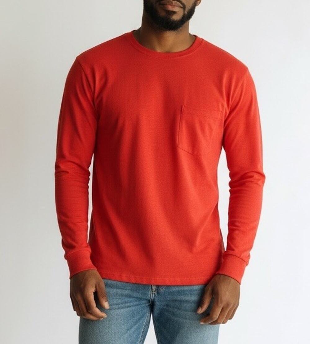 Classic Orange Long Sleeve Tee for Men